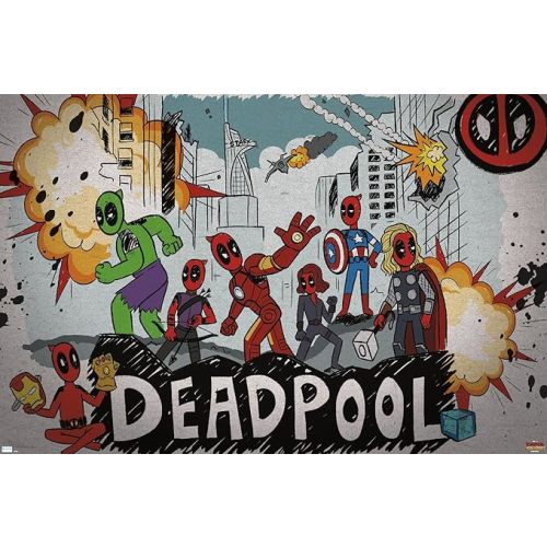 Trends International Marvel Deadpool & Wolverine - Avengers Wall Poster, 34L x 22.4W, Unframed Version