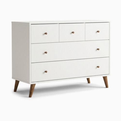dadada Austin 5-Drawer Dresser - White/Walnut