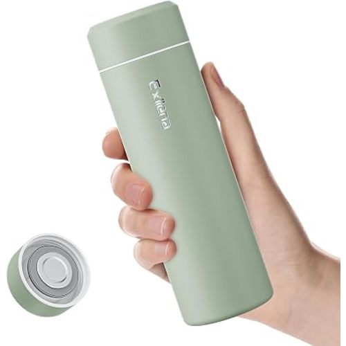 【Upgraded】Exllena Small Insulated Water Bottle 12 oz/350ml– Mini Insulated Water Bottle for Hot & Cold Drinks, Perfect Small Water Bottle for Travel, Purse...(Sage Green)