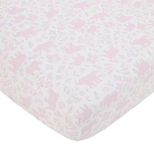 Carter's Sweet Floral Elephants Fitted Crib Sheet