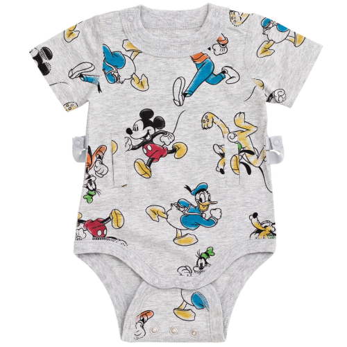 Disney Mickey Mouse Pluto Donald Duck Goofy Infant Baby Boys G-Tube Adaptive Bodysuit Gray 18-24 Months