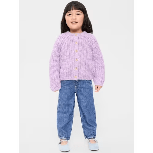 Pull-On Barrel-Leg Jeans for Toddler Girls