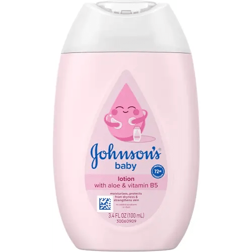 Johnson's Baby Lotion with Coconut Oil, Aloe Vera & Vitamin B5, 72 HR Hydration, Skin Moisturizer, Hypoallergenic, Safe for Newborn, Protects From Dryness & Strengthens Skin, 3.4 fl. oz