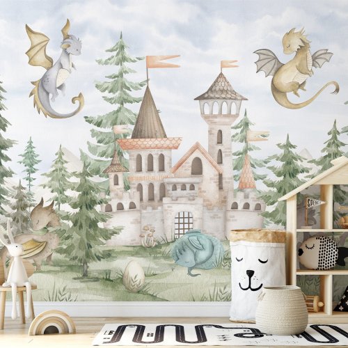 Dragons Castle in Forest Wall Mural SM038 – CostaCover