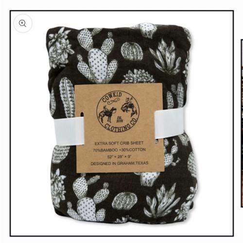 Vintage Cactus Bamboo Muslin Crib Sheet – Cowkid Clothing Company