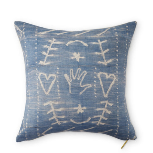 Heart in Hand Indigo Pillow | Over The Moon