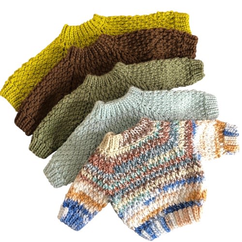 Crochet Infant Sweater  | Handmade Alpine Stitch Pullover | Baby Shower Gift |Newborn | Unisex Baby Clothing