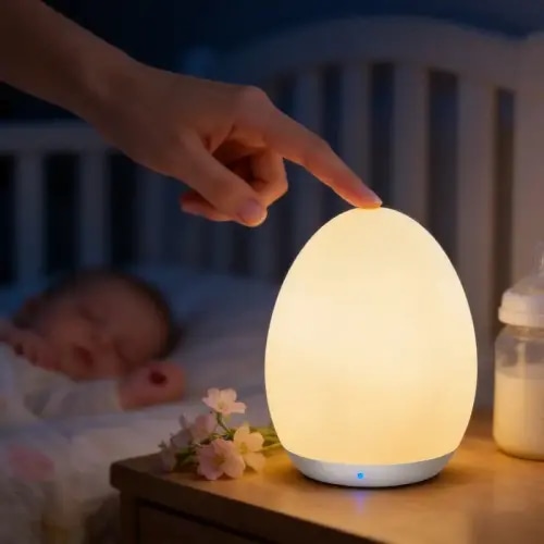 touch controls egg baby night light lamp