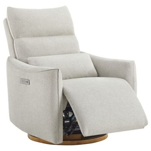 Power Swivel Recliner Chair Dual-Motor Nursery Glider with Lumber Pillow