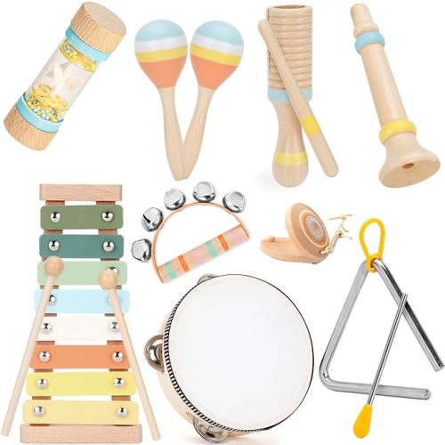Kids Musical Instruments Set Wooden Montessori Toys for Boys and Girls
