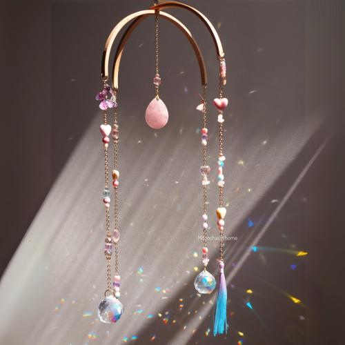 Baby mobile Suncatcher rose quartz, baby gift birth, baptism gift, nursery decor new baby girl gift
