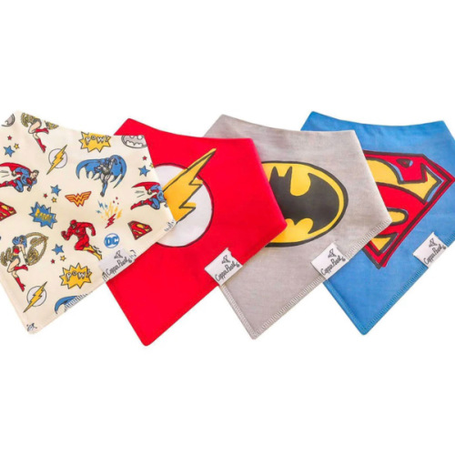 4 Pack Baby Bandana Bibs - Justice League