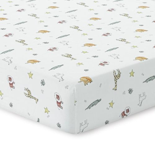 Dreamology Muslin Mini Crib Sheets, Boys,Girls,Soft & Breathable Crib Sheet,1 Pack | 100% Cotton Crib Sheets for Mini Cribs & Mini Crib Mattress, Pack n Play Sheets, 24x38 Mini Crib Sheet | Animal