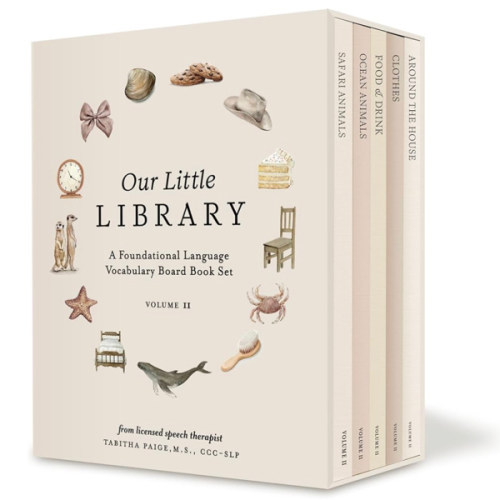 Our Little Library Vol. 2: First 100 Words Board Book Box Set, including Ocean Animals, Safari Animals, Food and Drink, Clothes, and Around the House (Tabitha Paige Children's Book Series)