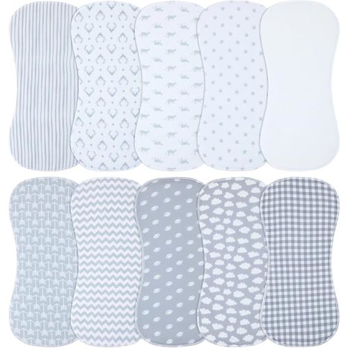 10-Pack Burp Cloths for Baby Boys and Girls - Organic Baby Burp Cloth,Baby Washcloths, Burp Rags, Large Neutral Burp Clothes for Newborn