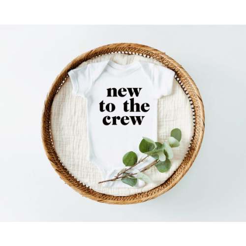 New to the crew, New to the crew Bodysuit, Bodysuit, Baby One piece, Coming home out fit, Baby, Pregnancy Announcement, Baby Announcement
, 
              White 0-3