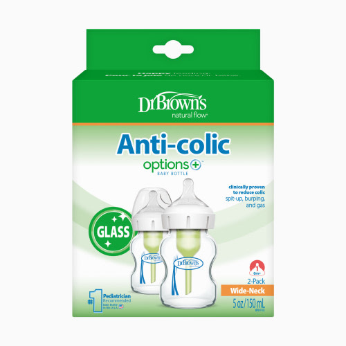 Anti-colic Options+ Wide-Neck Glass Baby Bottle - 5 Oz