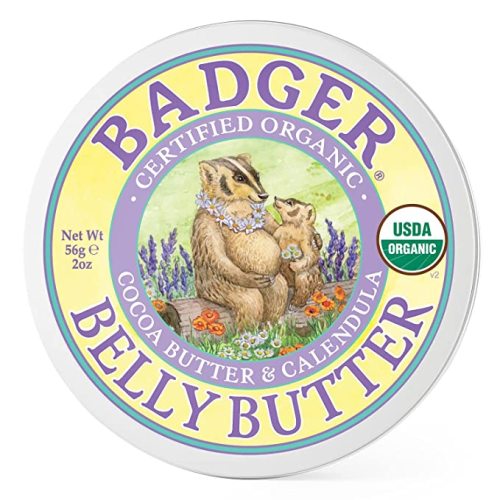 Badger - Belly Butter, Cocoa Butter & Calendula, Certified Organic Belly Butter, Vitamin E Belly Butter, Coconut Oil Belly Butter, Pregnant Belly Butter for Stretched Skin, 2 oz - 2 Ounce (Pack of 1)