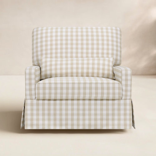 Namesake Crawford Pillowback Chair and a Half Upholstered Swivel Glider & Reviews | Birch Lane