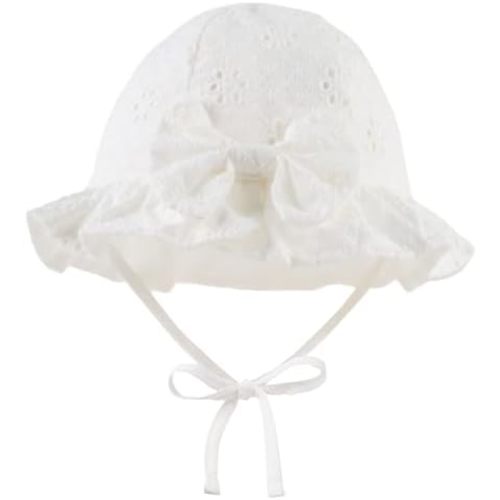 Summer Baby Hats for Girls Cotton Infant Sun Hat Bowknot Toddler Bucket Hats 0-2 Years