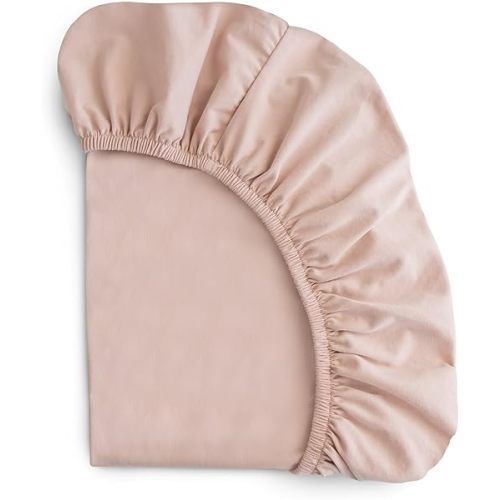 mushie Stretchy & Soft Crib Sheet | Fitted 28" x 52" (Blush)