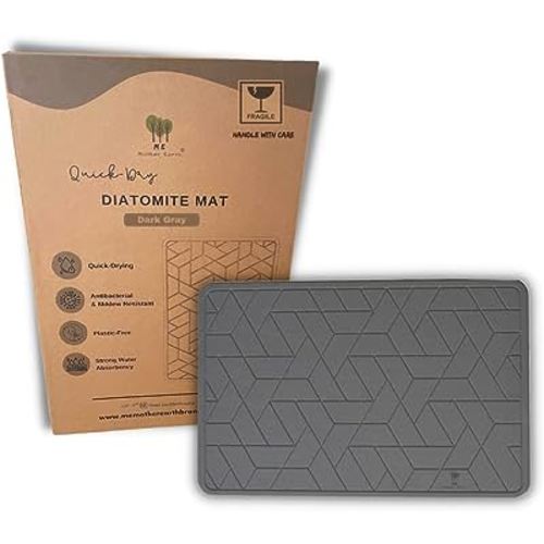 ME MOTHER EARTH - Quick Dry Diatomaceous Earth Floor Stone Bath and Dish Mat | Bathroom Shower Mat Non-Slip | Super Absorbent | Eco Friendly | All Natural | Easy to Clean | Sustainable