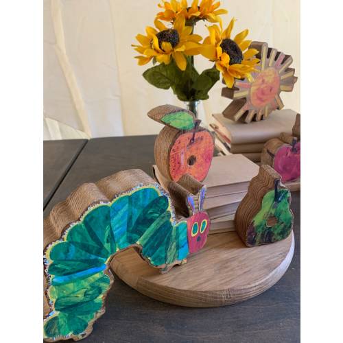 The very hungry caterpillar wooden baby shower or 1st birthday centerpieces