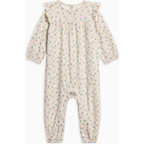 Organic Cotton Jine Ruffle Sleeve Romper, 0-3M