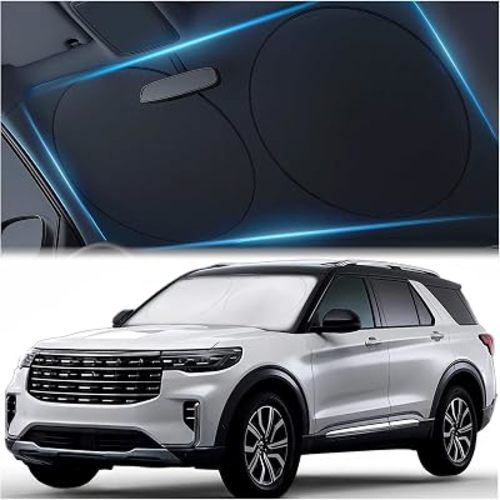 Magnelex Car Windshield Sunshade – Double-Layer Design for 2X Heat Blocking, Blocks UV Rays, Foldable Sun Shade for Cars, Trucks & SUVs, Keeps Interior Cooler, Large (63 x 33.8 in)