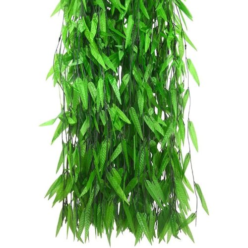 Beebel 50 Strands Artificial Vine Fake Leaves Silk Willow Rattan Wicker Twig for Jungle Party Supplies