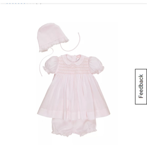 Petit Ami Baby Girls Pink Lace Dress with Hat | Belk