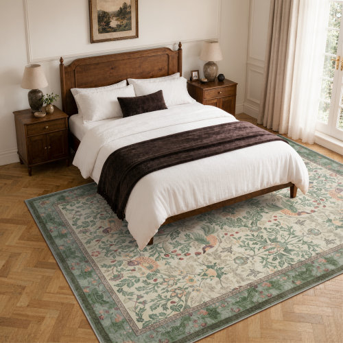 Red Barrel Studio® Morris-Inspired Botanical Floral Area Rug | Wayfair