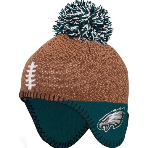 Infant Philadelphia Eagles Outerstuff Brown Football Head Knit Hat