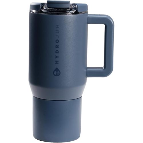 HydroJug Coffee Traveler 20 oz - Leak-Resistant, Ceramic-Lined Insulated Travel Coffee Mug for Hot or Cold Drinks with Flip Lid & Handle, Dishwasher Safe Coffee Tumbler, Cascade