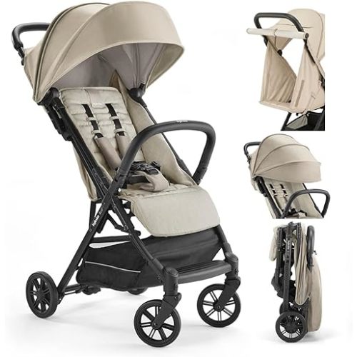 Inglesina Quid 2 Stroller - Alpaca Beige - Ultra Compact Lightweight Travel Stroller, Babies and Toddlers, Airplane Overhead, Foldable, Reclining Seat, Collapsible Canopy, 3 Months - 50 lbs, BPA Free