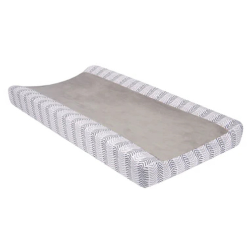 Woodland Forest Gray Chevron Changing Pad Cover