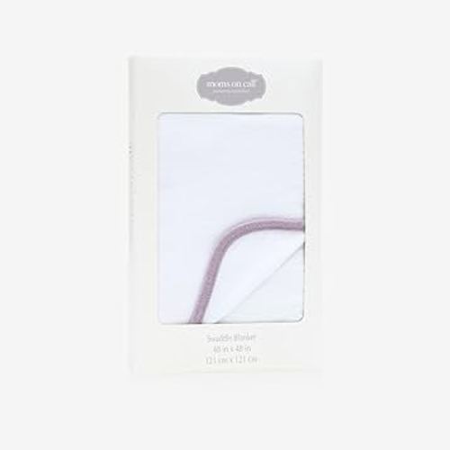 MOMS ON CALL Baby & Newborn Swaddle Blanket | 0-3 Months | Nursery Baby Gift | 48 X 48 Inch | 100% Cotton | Peaceful Lilac with Gift Box