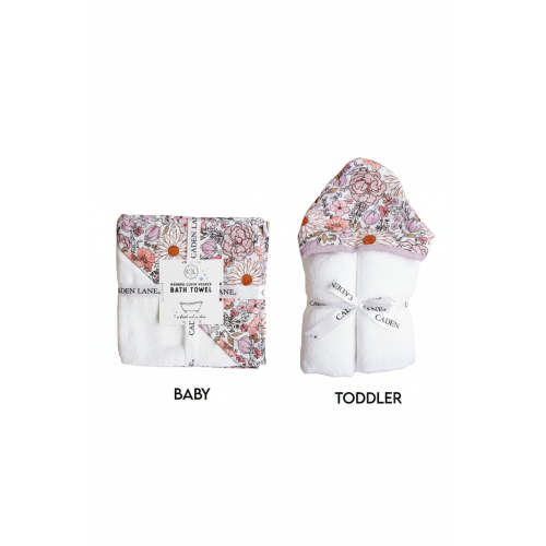 Bamboo Hooded Towel | Purple Floral