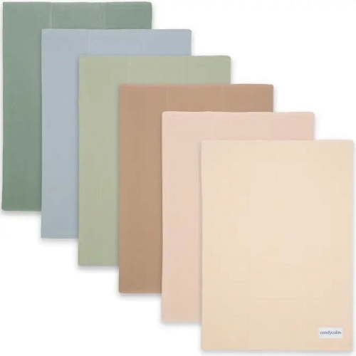 Comfy Cubs 100% Cotton Absorbent Burp Cloths - Large, 6 Pack (Multicolor)