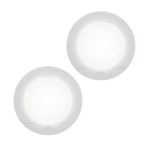 Energizer 2pk LED Battery Operated LED Puck Lights Indoor Touch Activated 20lm White: Tap Light for Closet, UL Listed