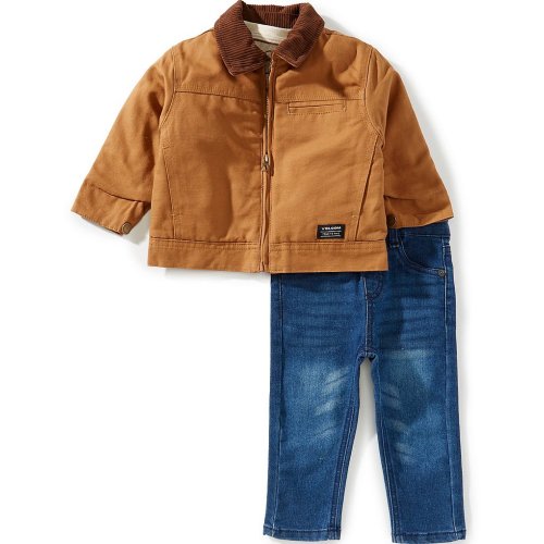 Volcom Baby Boys Canvas Jacket, & Short Sleeve T-Shirt, & Denim Jeans 3-Piece Set