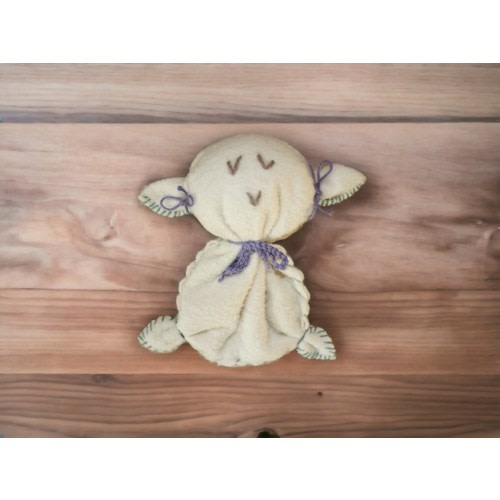 Organic Lambie Baby Rattle Toy: Eco-Wool Waldorf Lovey