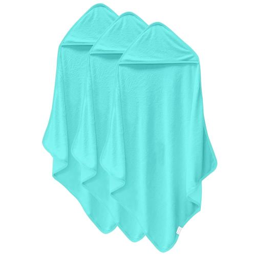 Cosy Family 3 Pack Baby Hooded Towels, Rayon Made from Bamboo, Soft Unisex Bath Towels for Babies,Toddler,Infant - Newborn Essential - Ultra Absorbent Toddler Towels for Baby Boy Girl - Aquamarine