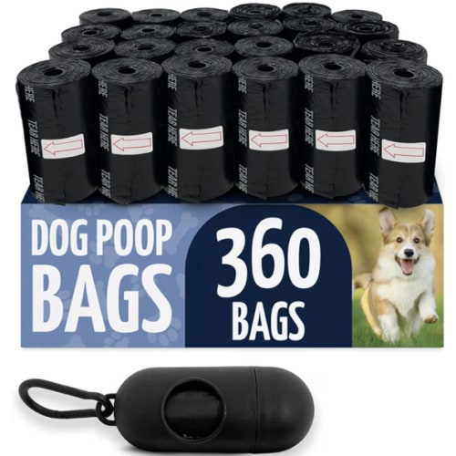 Amazon.com : Reli. Dog Poop Bags w/Holder (360 Pack - 24 Rolls) | Leash Clip Dispenser | 9x13" Large Dog Bag for Poop | Black Pet Waste Carrier Refills w/Clip Dispenser | Unscented, Leak Proof : Pet Supplies