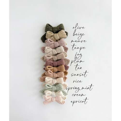 Knit Hair Bows – Olive and Cradle color:fog