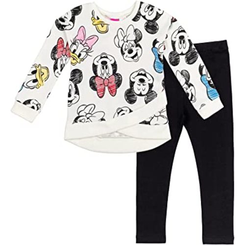 Disney Minnie Mouse Fleece Sweatshirt and Leggings Outfit Set Infant to Big Kid Sizes (12 Months - 14-16)