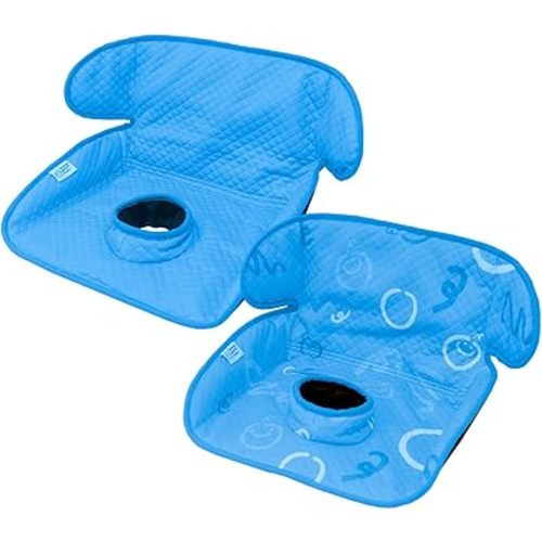 Blue Piddle Pad: 2 Pack Waterproof Car Seat Protector for Potty Training Toddlers, Babies - Anti-Slip Backing, Machine Washable, Universal Fit, Stroller