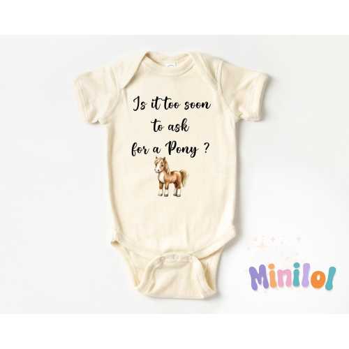 Too Soon to Ask for a Pony Onesie®: Western Girl Onesie®, Cowgirl Baby Bodysuit