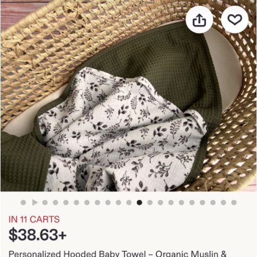 Baby towel garden+moss green. size: baby