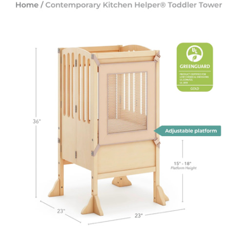 Contemporary Kitchen Helper® Toddler Tower - Natural Wood